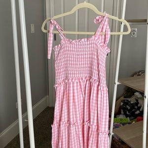 Pink checkerboard dress